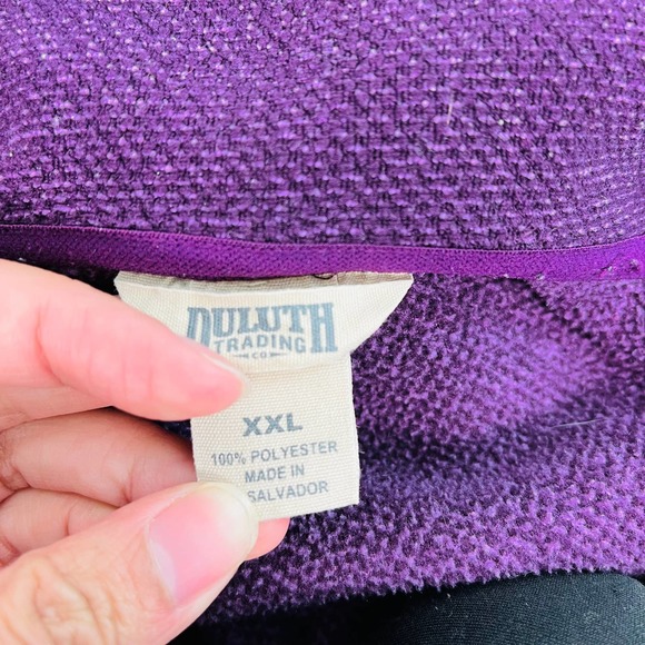 Duluth Men XXL Checkpoint Violet Full Zip Mock Jacket Softshell Fleece Pockets - Picture 6 of 13